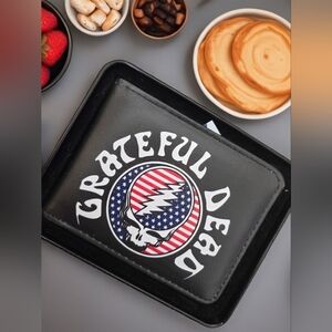 Men wallet Greatful Dead skull  print on both sides